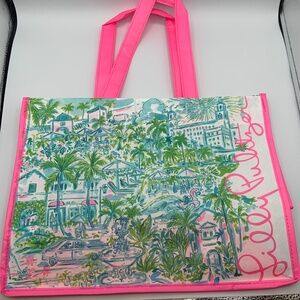 Lilly Pulitzer West Palm Beach The Breakers Florida Print Shopping Tote Bag NEW!